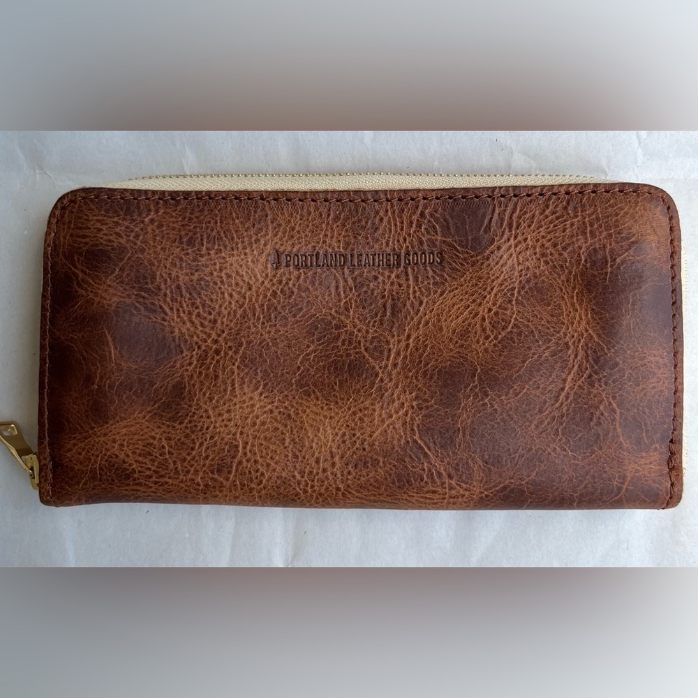 *RARE!* *Camel!* Portland Leather Goods Accordion Wallet